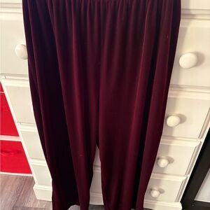 Kathie Lee Collection Deep Burgundy Wide Leg Pants